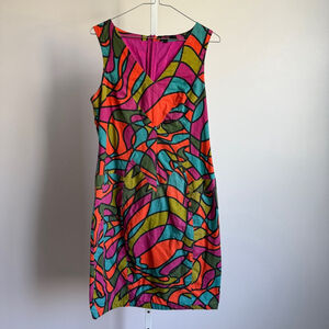 Anthropologie Fish Fry sz L multicolor stained glass cotton mini dress‎